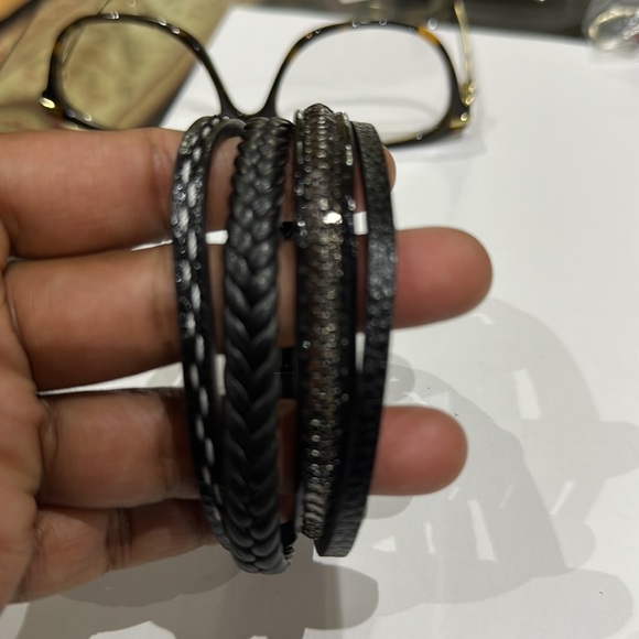 Vintage Men's Multi-Layer Leather Wrist Cuff Bracelet Magnetic Clasp Ban… - Picture 6 of 6